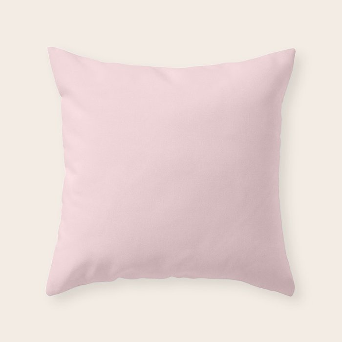 Light Bubblegum Pink Pastel Solid Throw Pillow Gallery Image 1