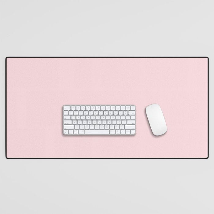 Light Bubblegum Pink Pastel Solid Desk Mat Gallery Image 1