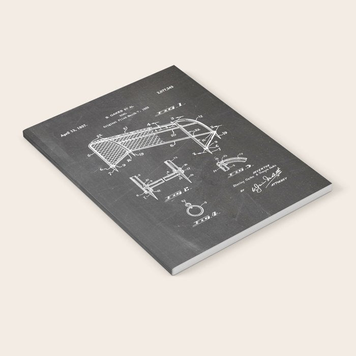 Soccer Patent - Soccer Goal Art - Black Chalkboard Notebook Gallery Image 2