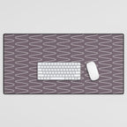 Curved Line Art in Dark Plum Desk Mat Gallery Image 1
