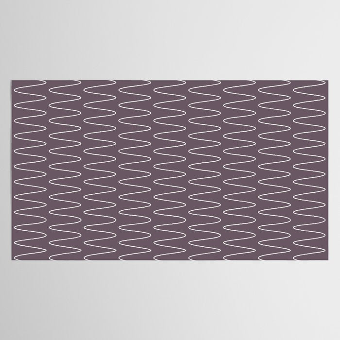 Curved Line Art in Dark Plum Tablecloth Gallery Image 2