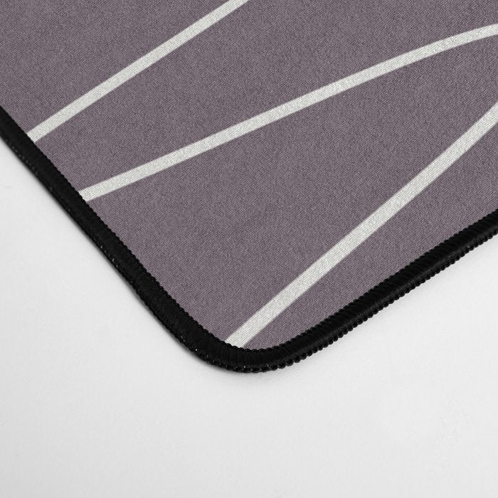 Curved Line Art in Dark Plum Desk Mat Gallery Image 4