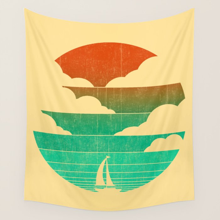 Go West (sail away in my boat) Wall Tapestry Gallery Image 1
