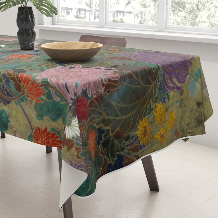 flower Japanese painting Tablecloth Gallery Image 3