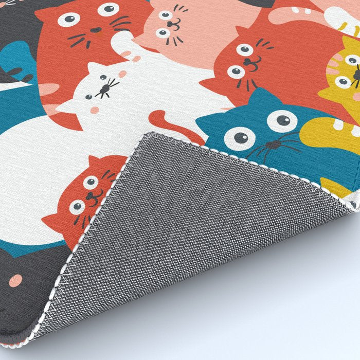 Silly Cats Crowd Pattern Rug Gallery Image 4