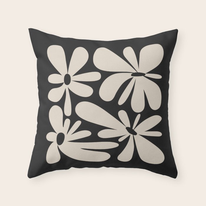 Bloom: Black & White Matisse Edition Throw Pillow Gallery Image 1