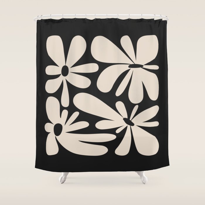 Bloom: Black & White Matisse Edition Shower Curtain Gallery Image 1