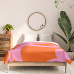 Retro Abstract Lines Orange And Pink Aesthetic Comforter Gallery Image 3