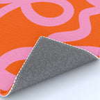 Retro Abstract Lines Orange And Pink Aesthetic Rug Gallery Image 4