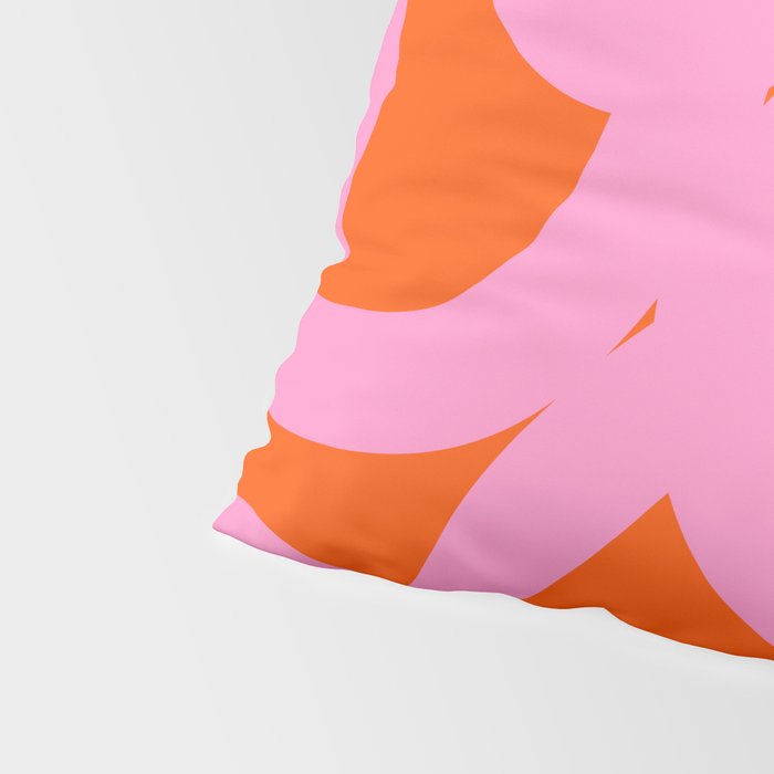 Retro Abstract Lines Orange And Pink Aesthetic Pillow Sham Gallery Image 4