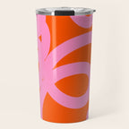 Retro Abstract Lines Orange And Pink Aesthetic Travel Mug Gallery Image 1