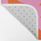 Retro Abstract Lines Orange And Pink Aesthetic Bath Mat Gallery Image 2