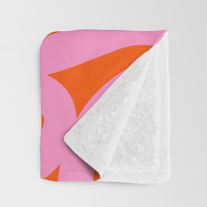 Retro Abstract Lines Orange And Pink Aesthetic Throw Blanket Gallery Image 3