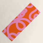 Retro Abstract Lines Orange And Pink Aesthetic Yoga Mat Gallery Image 1