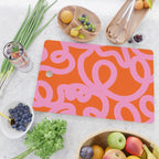 Retro Abstract Lines Orange And Pink Aesthetic Cutting Board Gallery Image 2