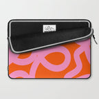 Retro Abstract Lines Orange And Pink Aesthetic Laptop Sleeve Gallery Image 2