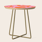 Retro Abstract Lines Orange And Pink Aesthetic Side Table Gallery Image 1