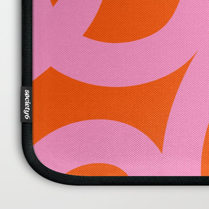 Retro Abstract Lines Orange And Pink Aesthetic Laptop Sleeve Gallery Image 3