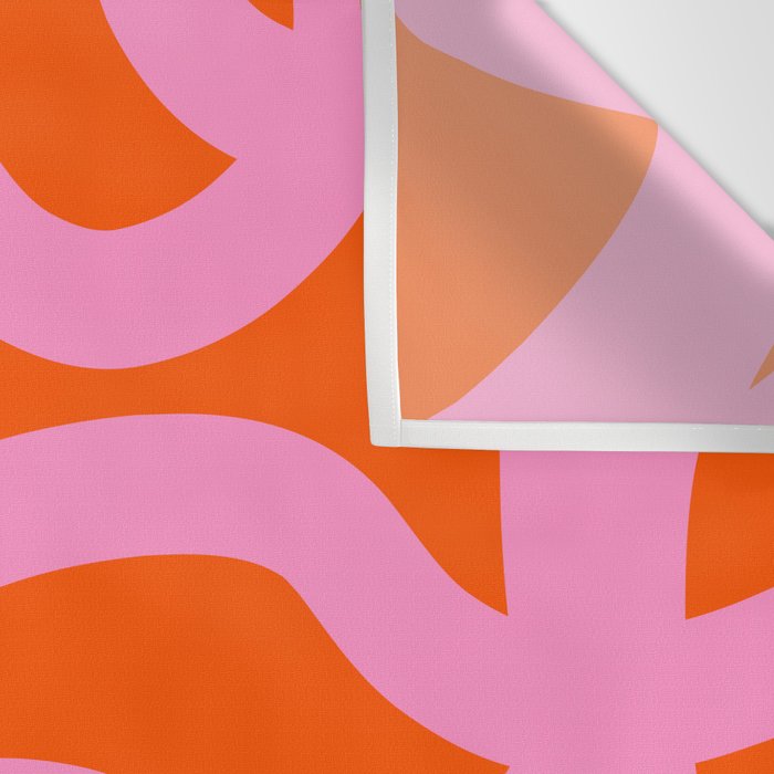 Retro Abstract Lines Orange And Pink Aesthetic Wall Tapestry Gallery Image 3