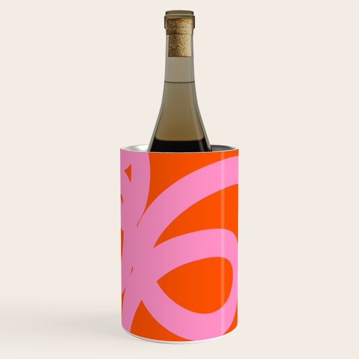 Retro Abstract Lines Orange And Pink Aesthetic Wine Chiller Gallery Image 1