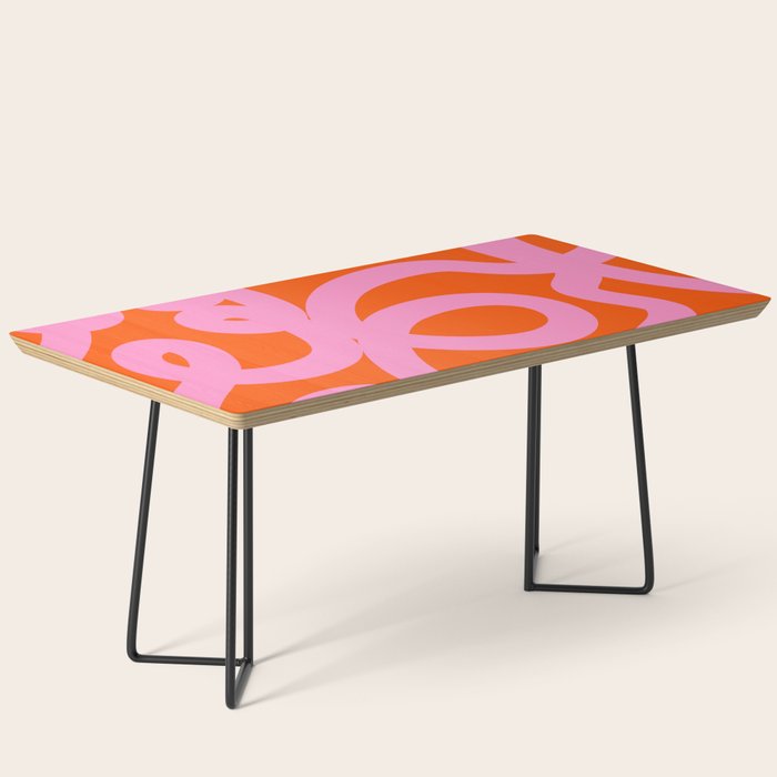 Retro Abstract Lines Orange And Pink Aesthetic Coffee Table Gallery Image 1