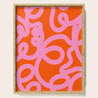 Retro Abstract Lines Orange And Pink Aesthetic Serving Tray Gallery Image 1