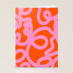 Retro Abstract Lines Orange And Pink Aesthetic Stationery Card Gallery Image 2