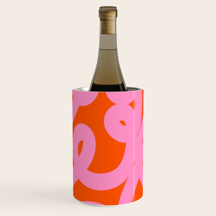 Retro Abstract Lines Orange And Pink Aesthetic Wine Chiller Gallery Image 2