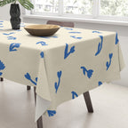 Abstract blue flower art pattern Tablecloth Gallery Image 3