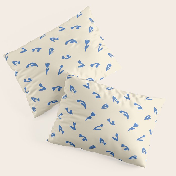 Abstract blue flower art pattern Pillow Sham Gallery Image 3