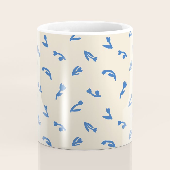 Abstract blue flower art pattern Coffee Mug Gallery Image 4