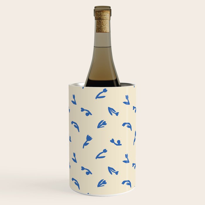 Abstract blue flower art pattern Wine Chiller Gallery Image 3