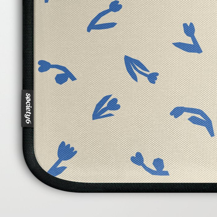 Abstract blue flower art pattern Laptop Sleeve Gallery Image 3