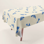 Abstract blue flower art pattern Tablecloth Gallery Image 1