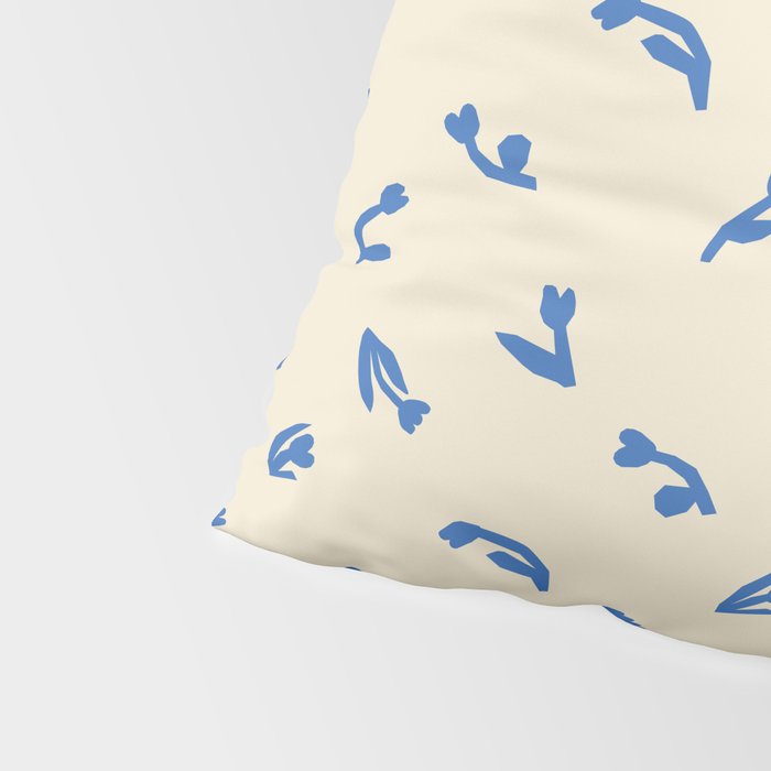 Abstract blue flower art pattern Pillow Sham Gallery Image 4