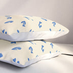 Abstract blue flower art pattern Pillow Sham Gallery Image 3