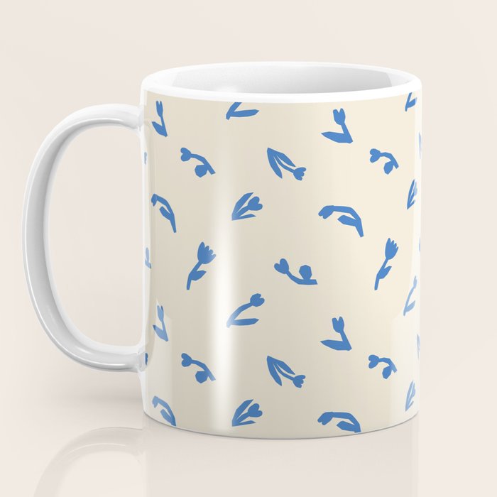 Abstract blue flower art pattern Coffee Mug Gallery Image 3