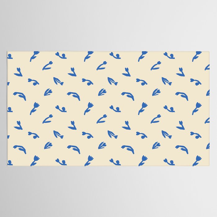 Abstract blue flower art pattern Tablecloth Gallery Image 2