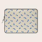 Abstract blue flower art pattern Laptop Sleeve Gallery Image 1