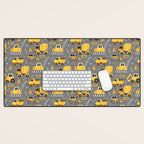 Construction Trucks on Gray Desk Mat Gallery Image 1