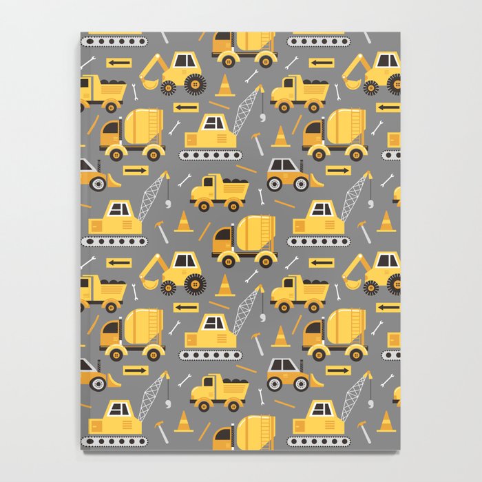 Construction Trucks on Gray Notebook Gallery Image 4