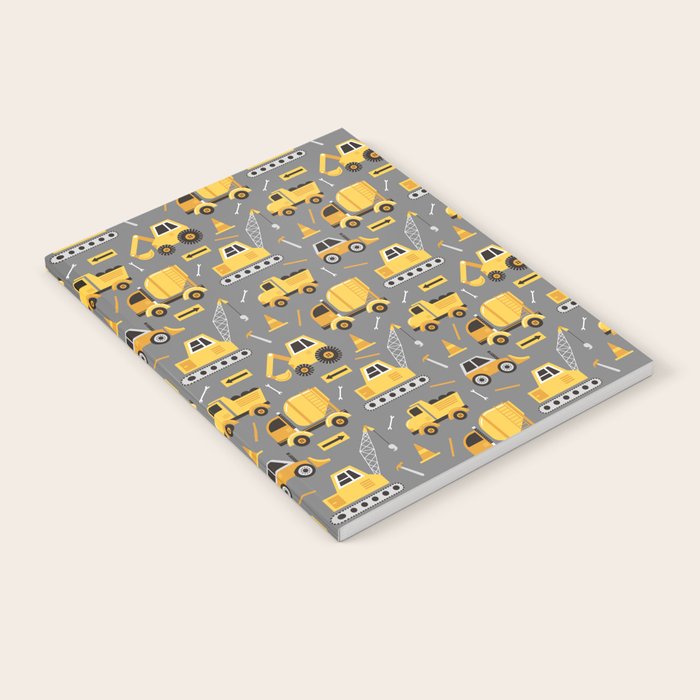 Construction Trucks on Gray Notebook Gallery Image 2