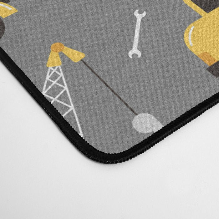 Construction Trucks on Gray Desk Mat Gallery Image 4