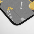 Construction Trucks on Gray Desk Mat Gallery Image 4