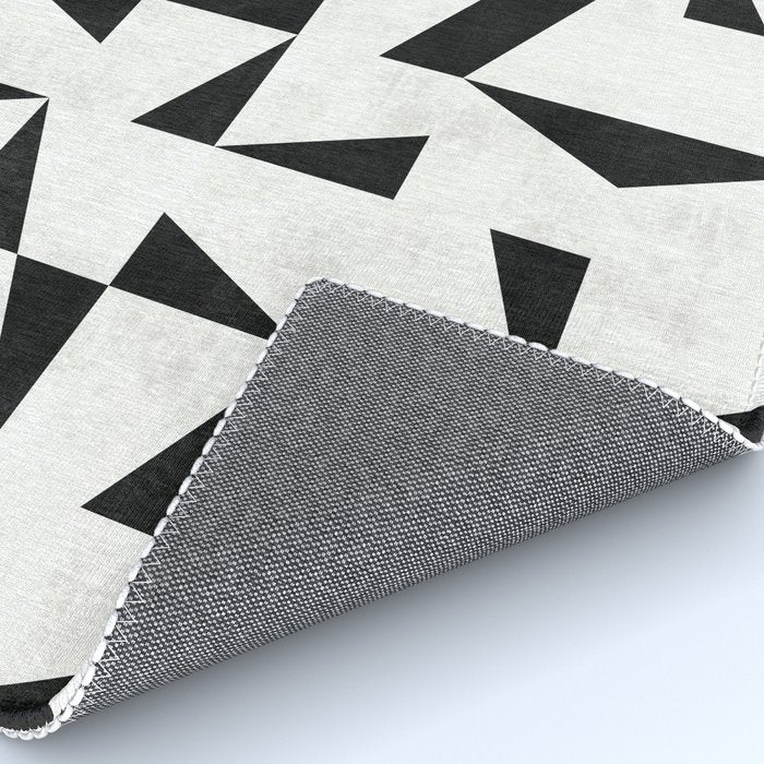 Mid-Century Modern Pattern No.11 - Black and White Conrete Rug Gallery Image 4