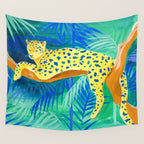 Leopard on Tree Wall Tapestry Gallery Image 4