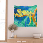 Leopard on Tree Wall Tapestry Gallery Image 2
