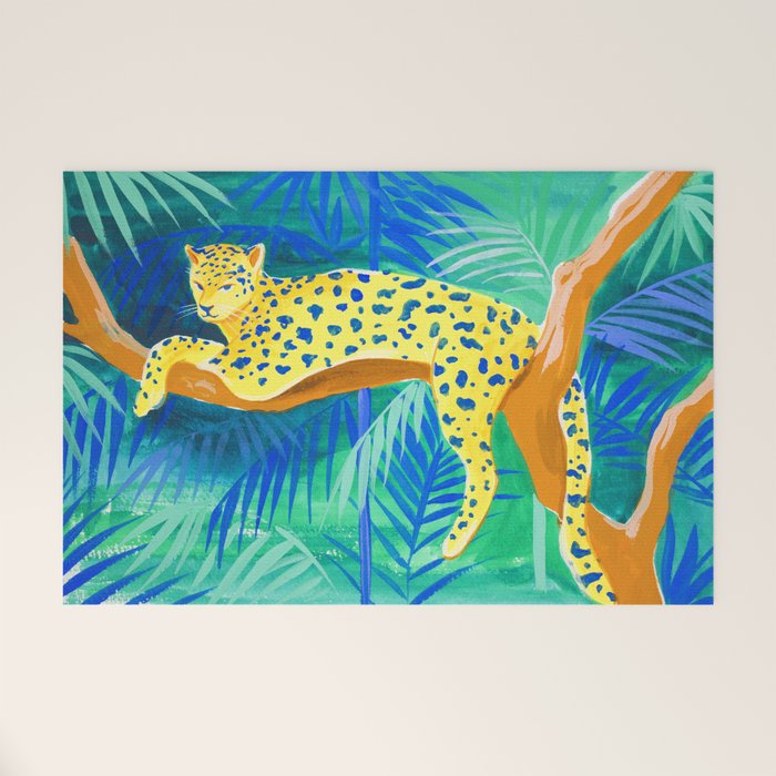 Leopard on Tree Welcome Mat Gallery Image 1