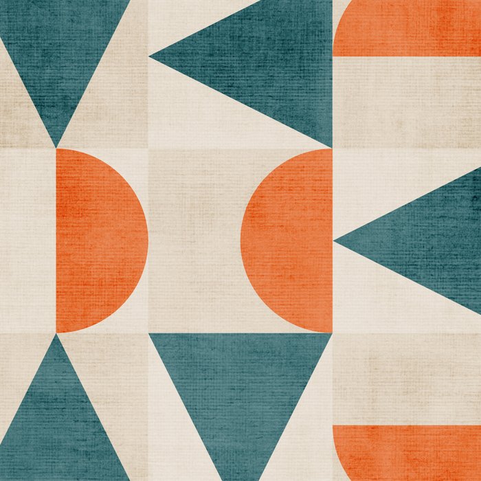 Geometric Modern Teal Orange Exclusive Artwork Coffee Mug Gallery Image 2