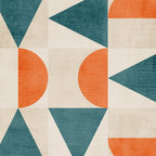 Geometric Modern Teal Orange Exclusive Artwork Coffee Mug Gallery Image 2
